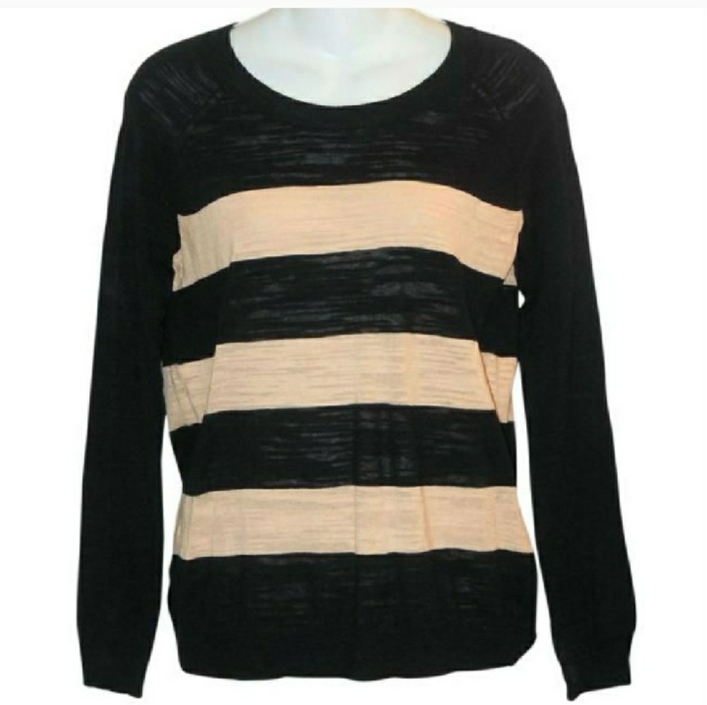 Madewell XS soft pink & black striped Sweater - Picture 2 of 3